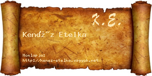 Kenéz Etelka névjegykártya